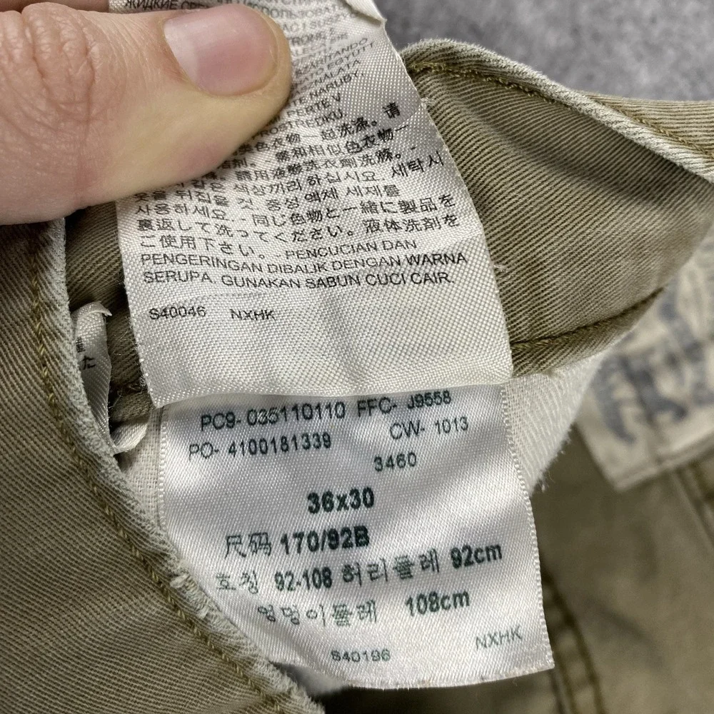 Levis Straight Pants Men 36x30 Tan Khaki Chino Flat‎ Front 100% Cotton